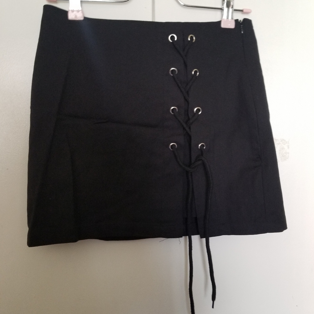 Black mini skirt